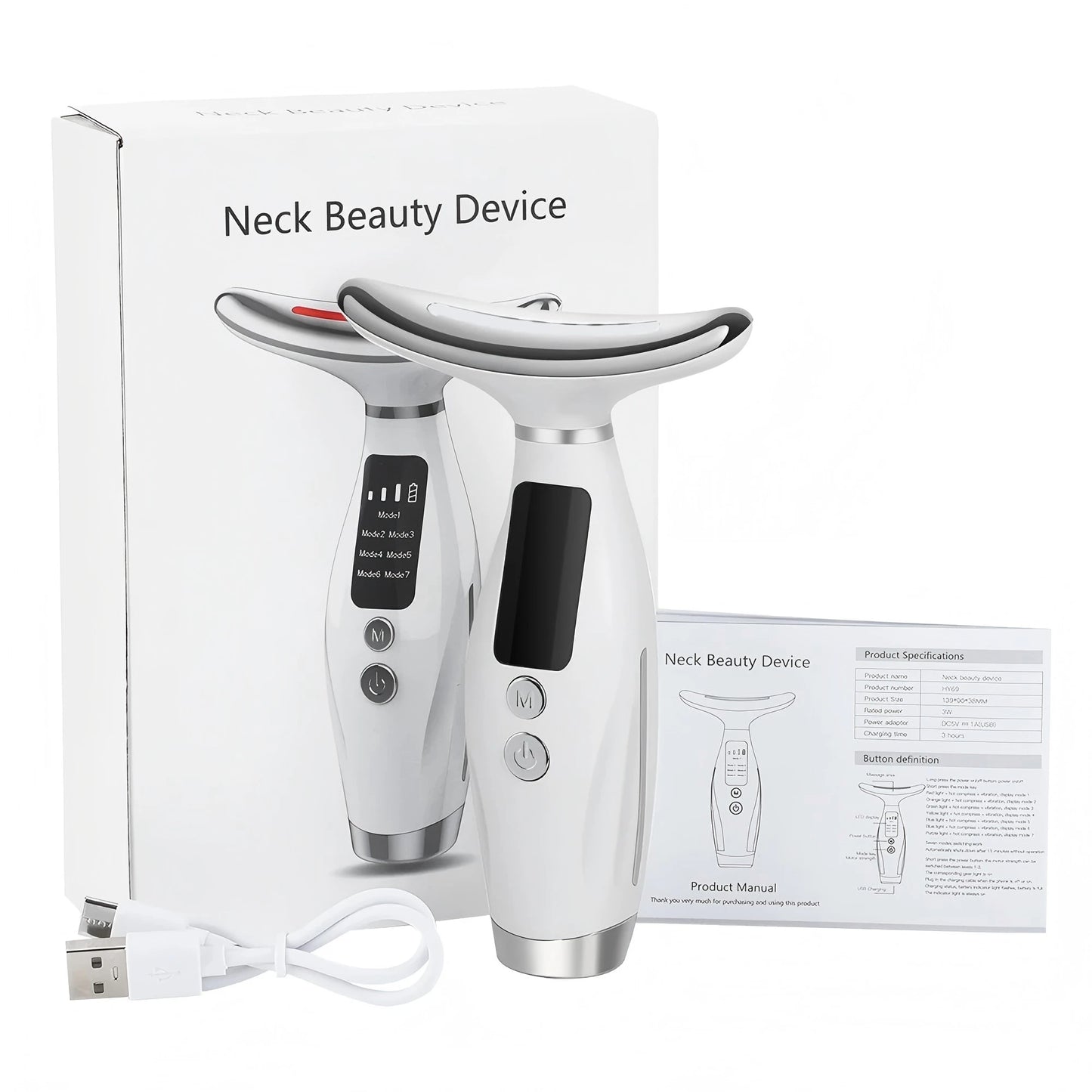 GenovaGlow 7-in-1 LED Face & Neck Sculpting Wand